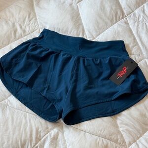 Activewear Women's Navy Blue Skort-Style Workout Shorts